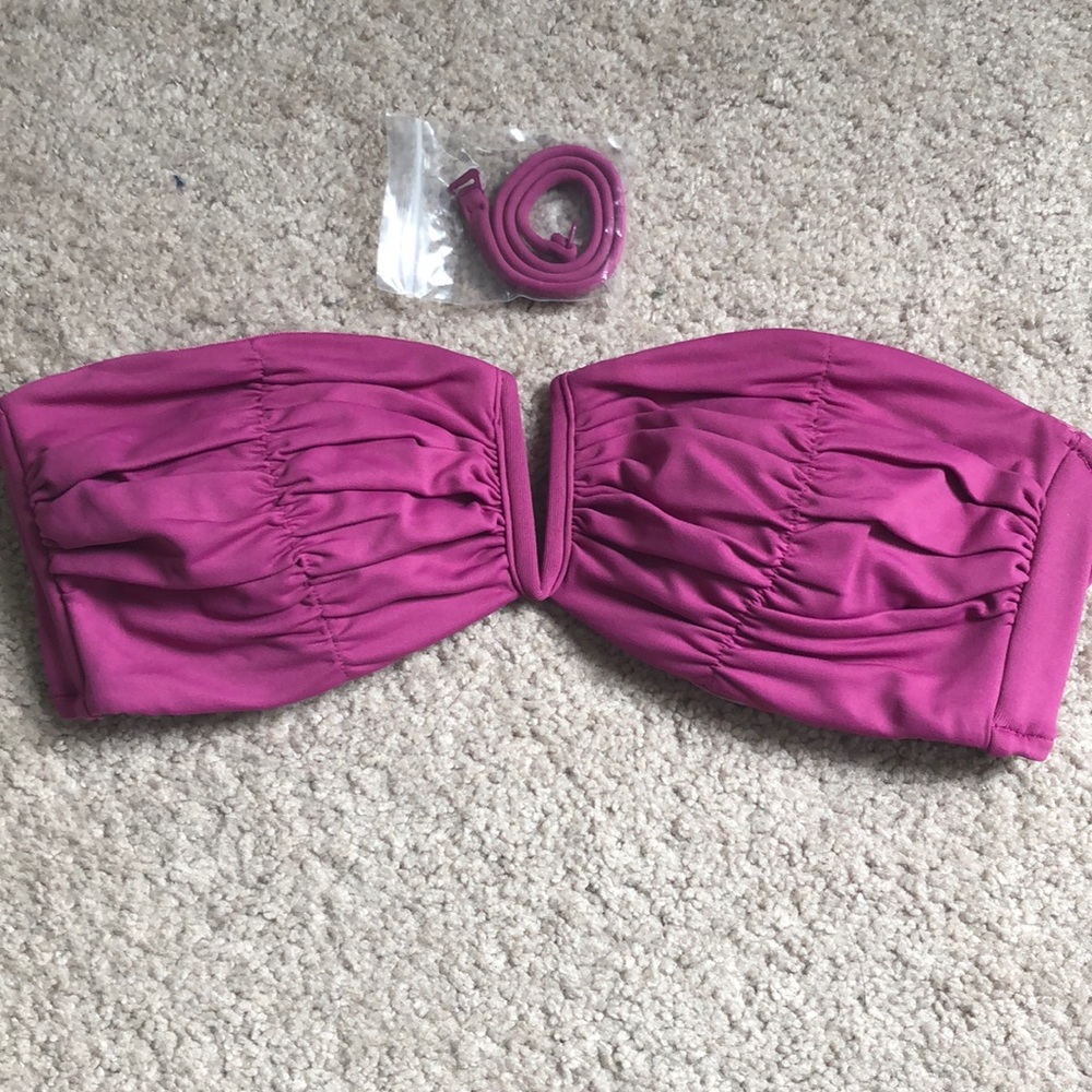 Seafolly Ruched Bandeau Top in Berry US 8/AUS 12